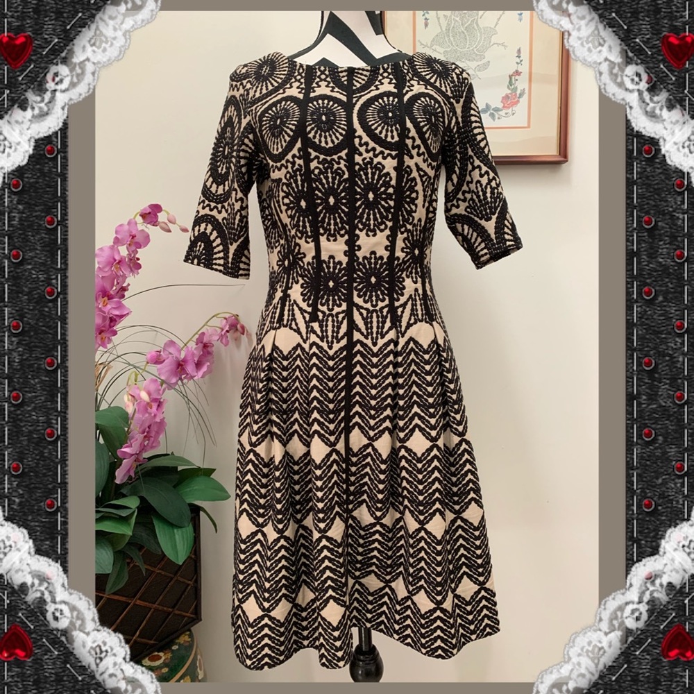 Gabby Skye Multi Embroiled Pattern Pleated Dress - Picture 1 of 9